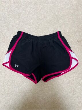 Under Armour Black Athletic Shorts with Pink Trim